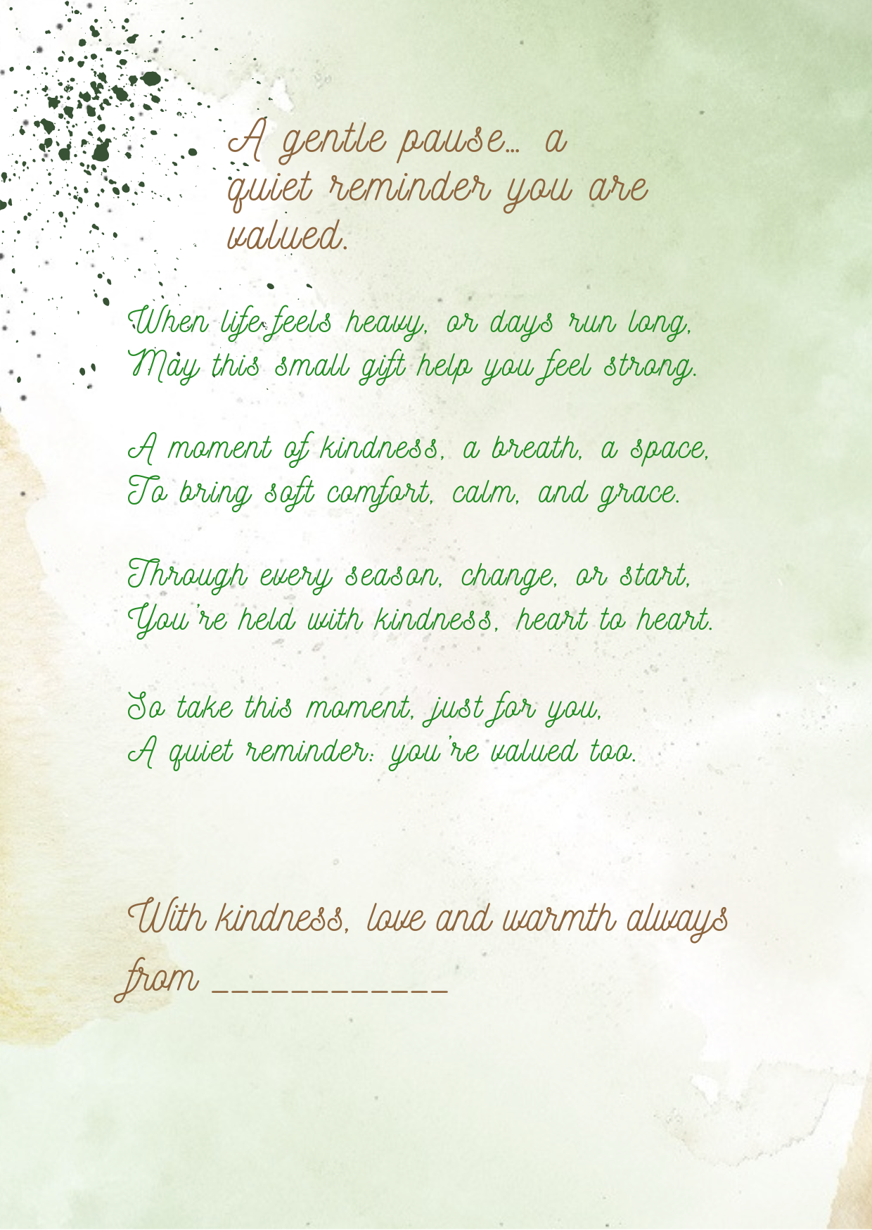 Message of Kindness Cards - Option 1