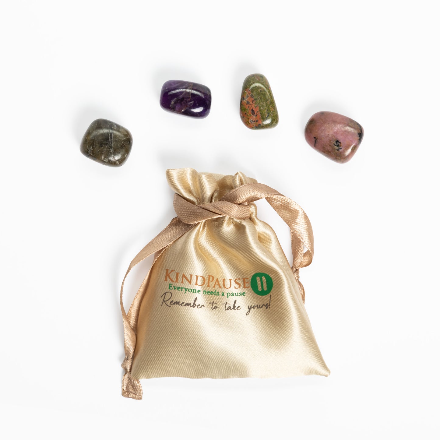 KindPause Healing Crystal (with Keepsake Pouch)