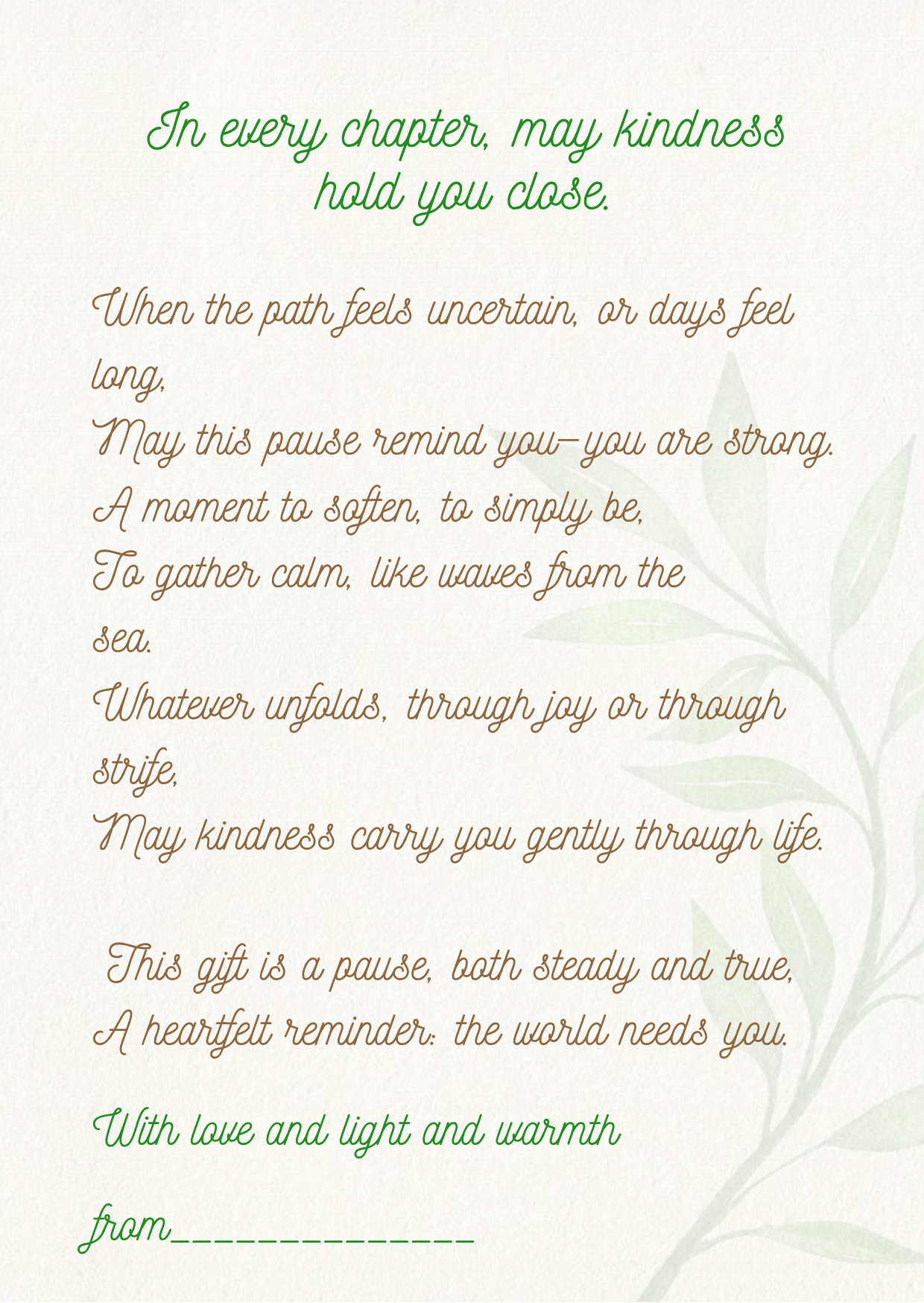 Message of Kindness Cards - Option 2
